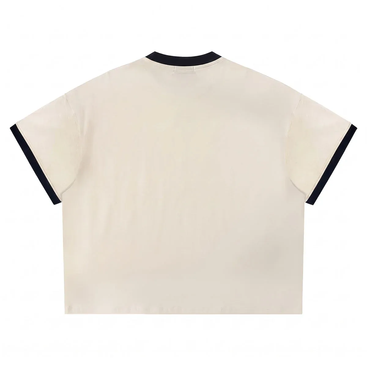 Back view of 300 gsm ringer boxy t-shirt